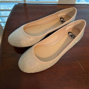 Sparkly nude ballet flats